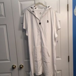 Disney Mickey Mouse white terry zip up robe 3X